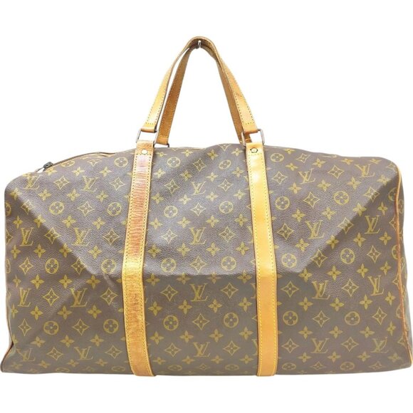 (L5) Authentic Louis Vuitton Travel Bag Souple 55 Brown Monogram Luxury Vintage - Picture 1 of 9